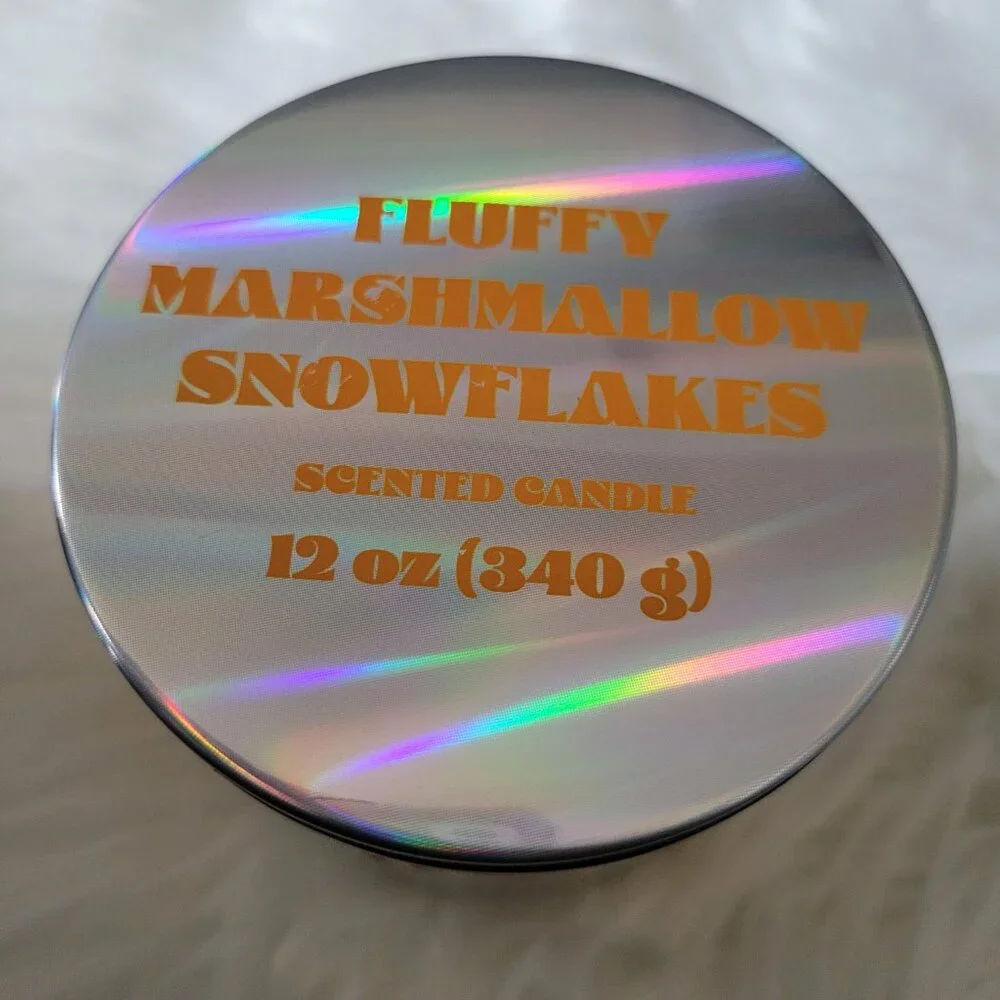 Room Essentials Glitter Fluffy Marshmallow Snowflakes Candle